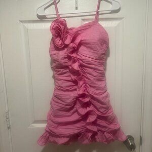 Pink Forever 21 Dress w/ ruffles -Size S